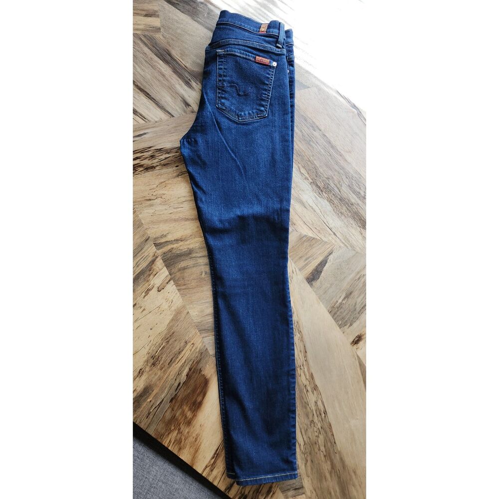7 For All Mankind the High Waist Ankle Skinny Jeans Sz 28 - Picture 6 of 9